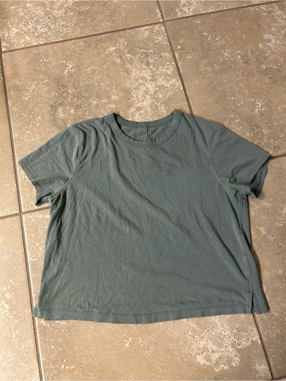 Lululemon Women's Short Sleeve classic fit cotton blend Tee in Tidewater teal (B